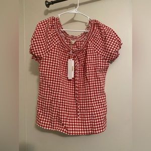 Belle Pogue Red Gingham Blouse